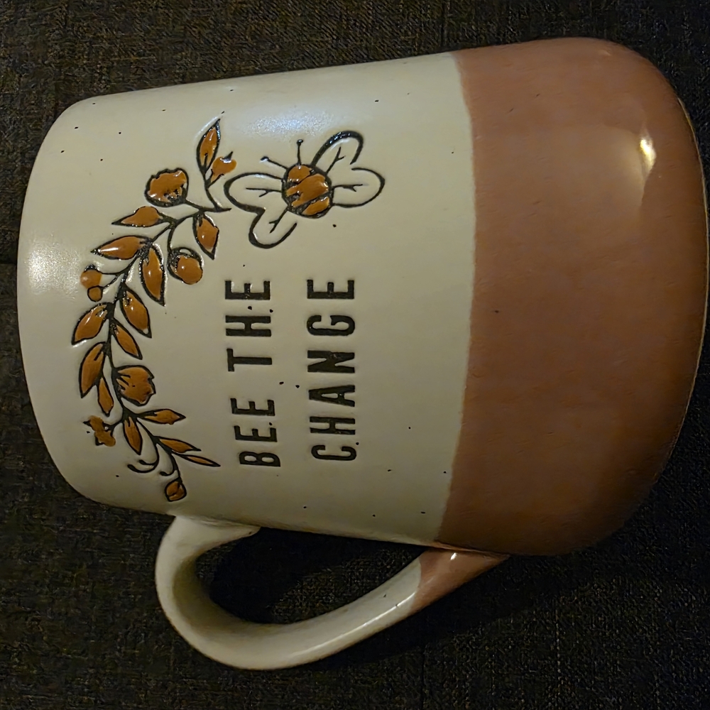 Bee The Change Mug with Floral Design